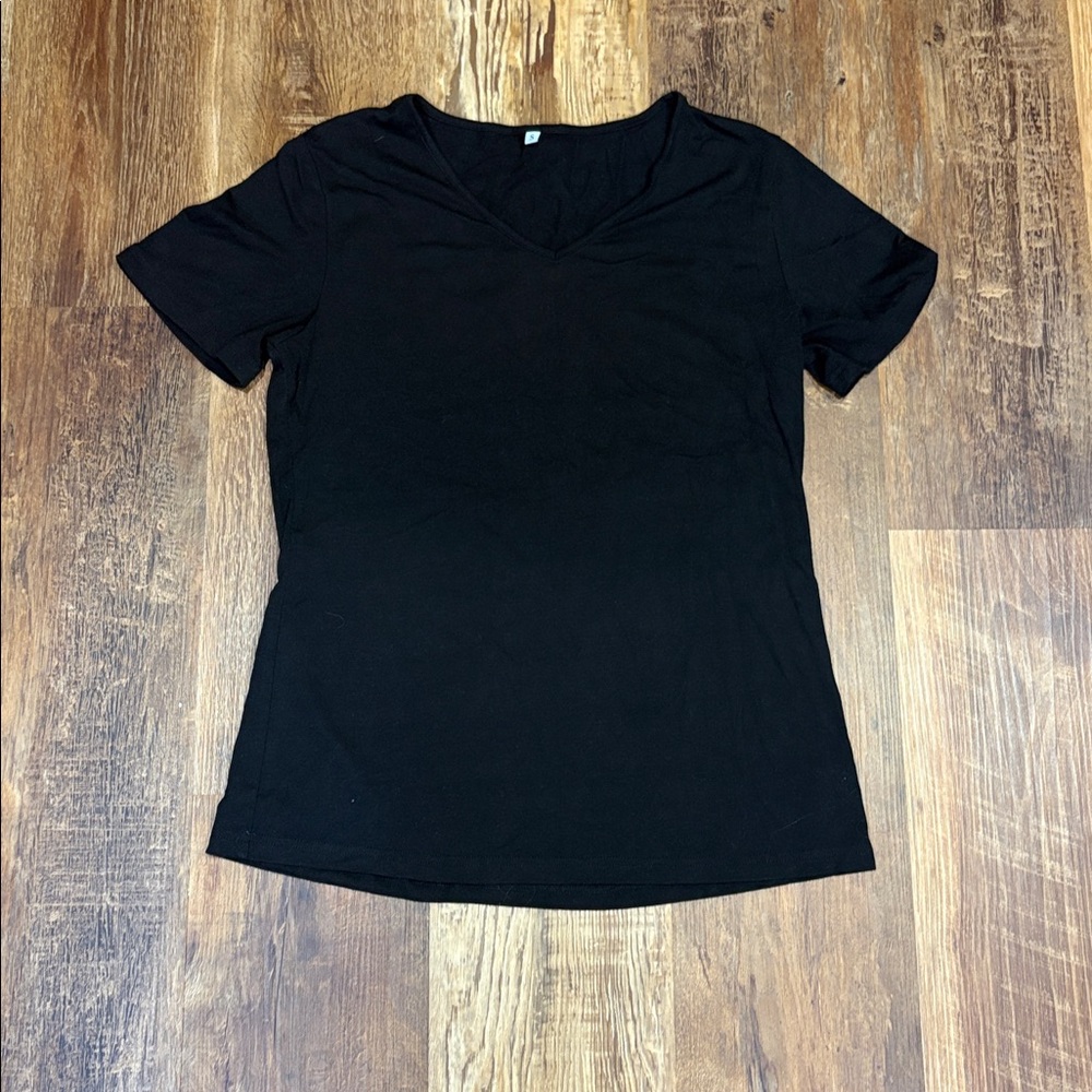 Classic Black V-Neck Women's Top